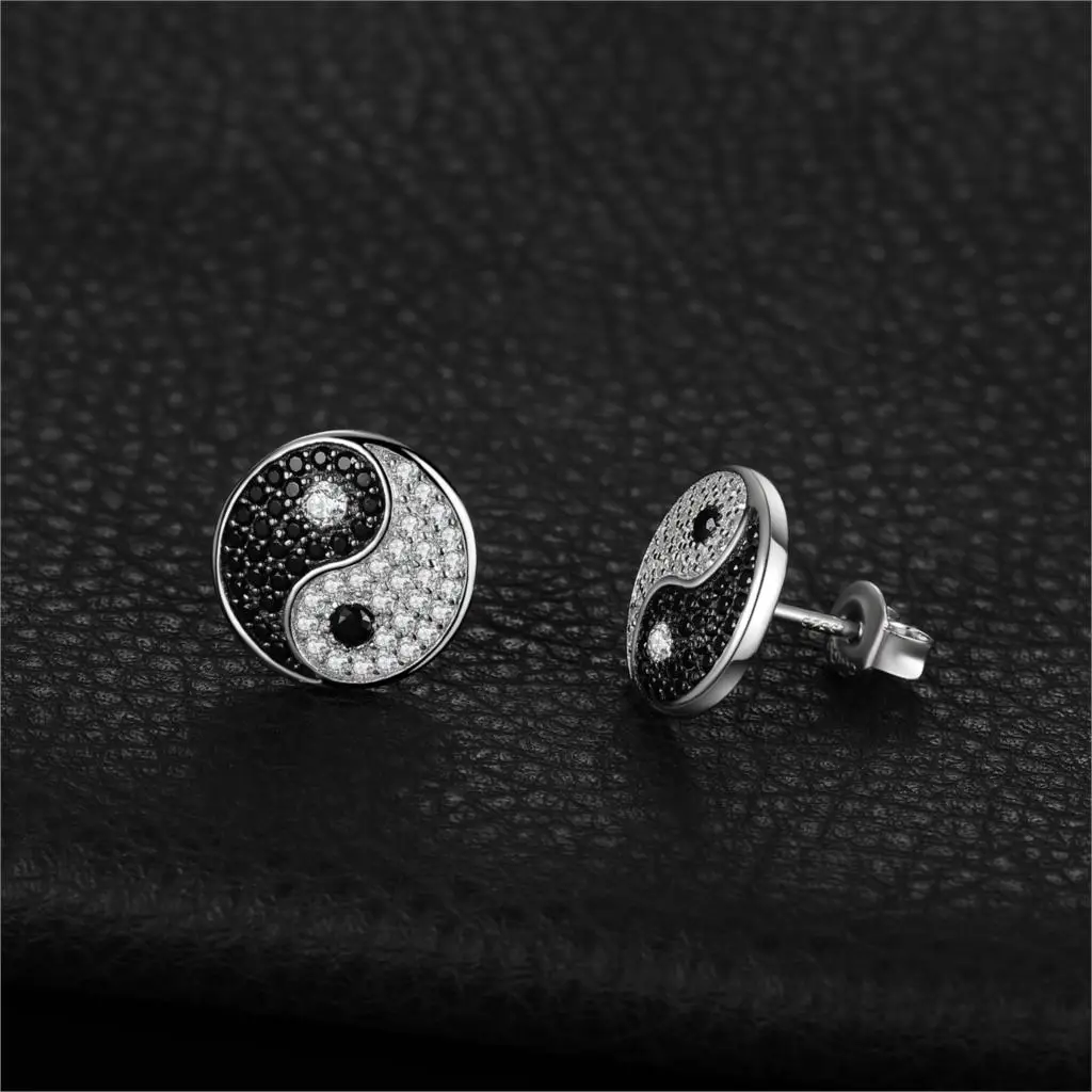 Jewelrypalace цветок натуральный темно-серый дымчатый кварц черной шпинели Серьги-гвоздики 925 серебро Для женщин Мода Шарм Красивые ювелирные изделия