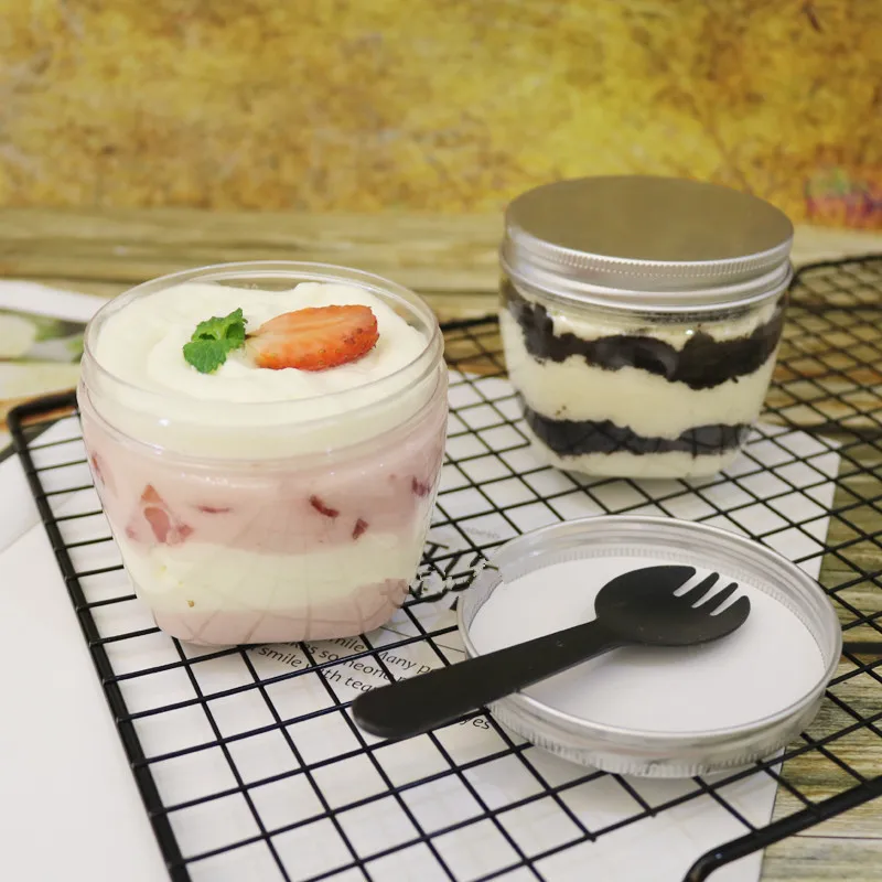 Прозрачные одноразовые пластиковые чашки 10 шт. 350 мл мороженое торт желе йогурт