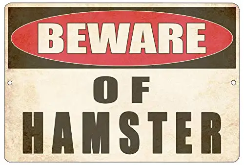 

Yard Warning Beware of Hamster Wall Poster Tin Sign Vintage BBQ Restaurant Dinner Room Cafe Shop Decor