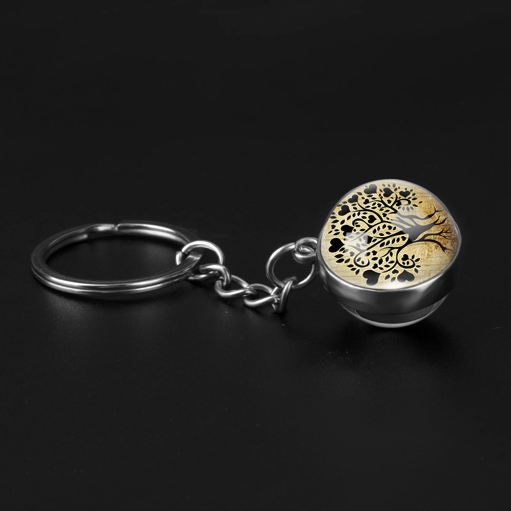 Новый стиль подвеска &quotДрево жизни&quot двухсторонний стеклянный брелок