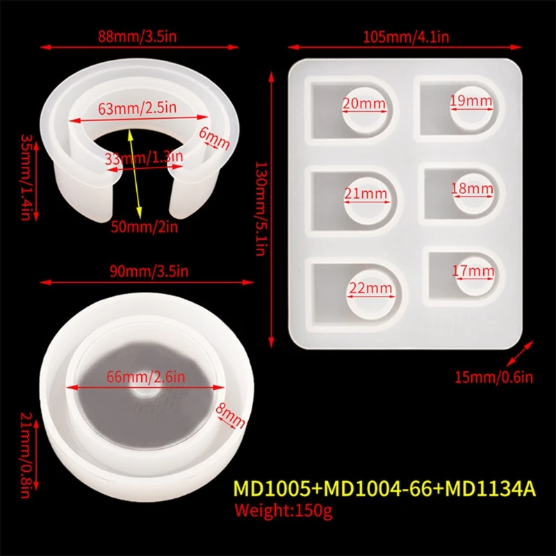 

1 Set Rings Bracelet Crystal Epoxy Resin Mold DIY Crafts Jewelry Casting Tool Bangle Silicone Mould