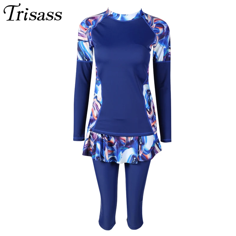 Trisass 2019 новый купальник из двух частей для женщин Спортивная юбка купальный