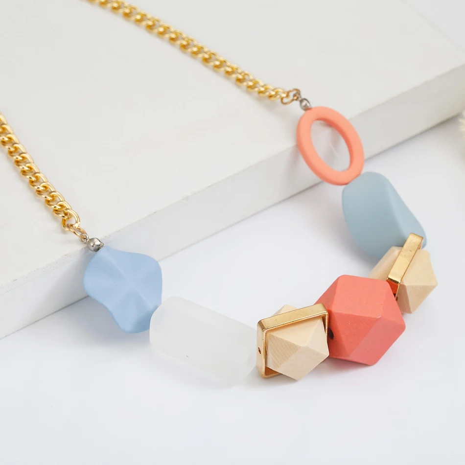 Ожерелье и подвески для женщин массивное ожерелье с бусинами цепочкой женское