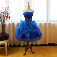 bealegantom 2021 new stock royal short blue prom dresses with beaded formal evening party gowns robes de soiree qa1625