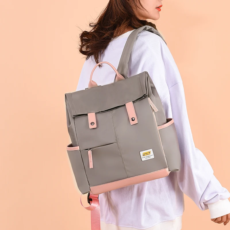 

College Campus Female Backpack Large Capacity Waterproof Oxford Cloth Knapsack Ladies Fashion School Bag Leisure Travel Backpack