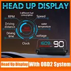 Дисплей на лобовое стекло автомобиля C500 HUD, проекция с зеркалом OBD2, цифровая скорость, температура воды, превышение скорости, RPM, система оповещения о напряжении, топливный пробег