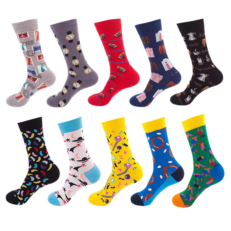 Новинка 2019 мужские и женские спортивные носки с принтом дышащие забавные для