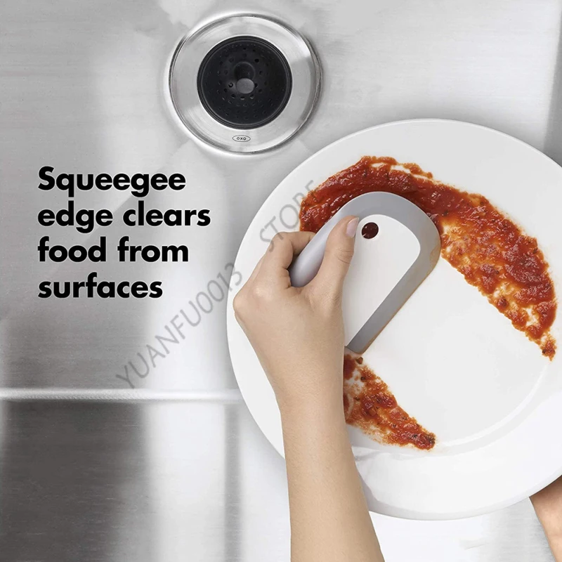 Кухонная интегрированная мягкая резиновая масляная тарелка скребок для посуды