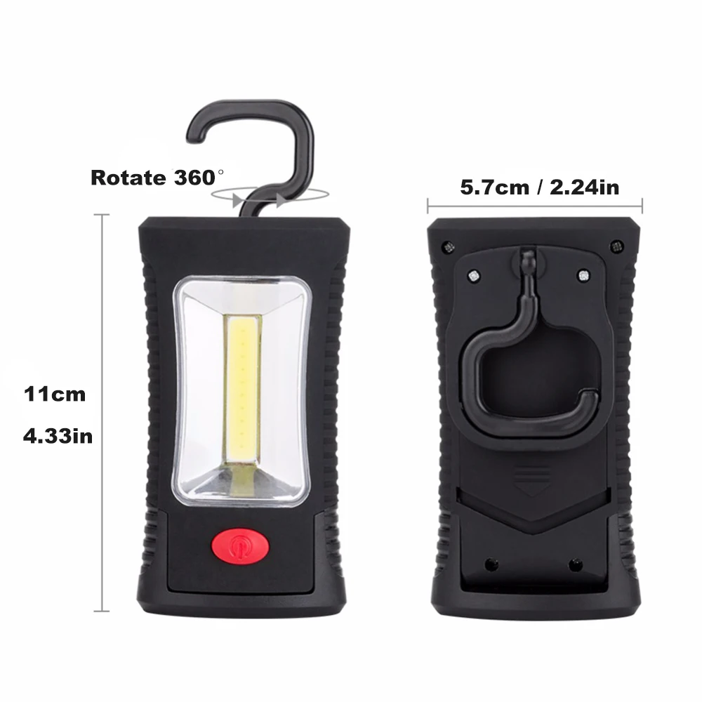 tactical flashlight LED Flashlight 2-Mode COB Work Lamp Magnetic Folding Hook Flash Light Torch Powered by 3x AAA | Освещение