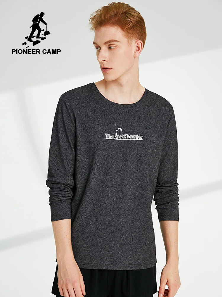 Pioneer Camp простая футболка с длинными рукавами мужская одежда буквенным принтом