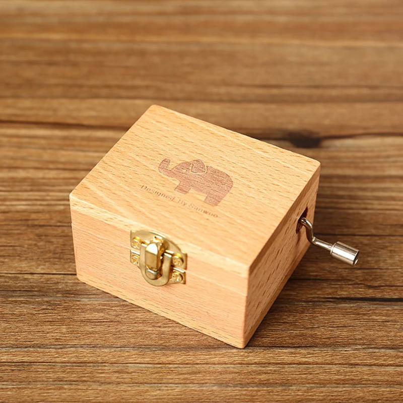 Винтажная деревянная музыкальная шкатулка ручной работы Музыкальная с зеркалом