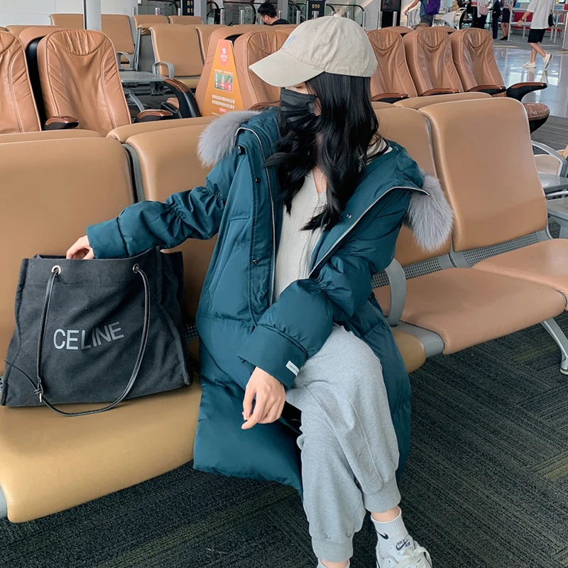 

New winter jacket women's warm hooded long down down cotton jacket parka coat women Korean casual loose elegant winter jacket