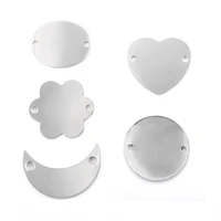 8pcs stainless steel charms heart flower moon oval round disc pendants connector diy jewelry making accessories craft wholesale