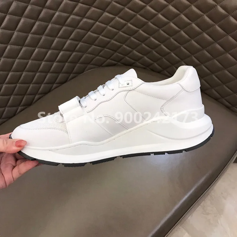 

Casual Men Sports Shoes Genuine Leather Velcro New Couple Jogging Shoes Fashion Thick-soled Vulcanized Shoes original 2021
