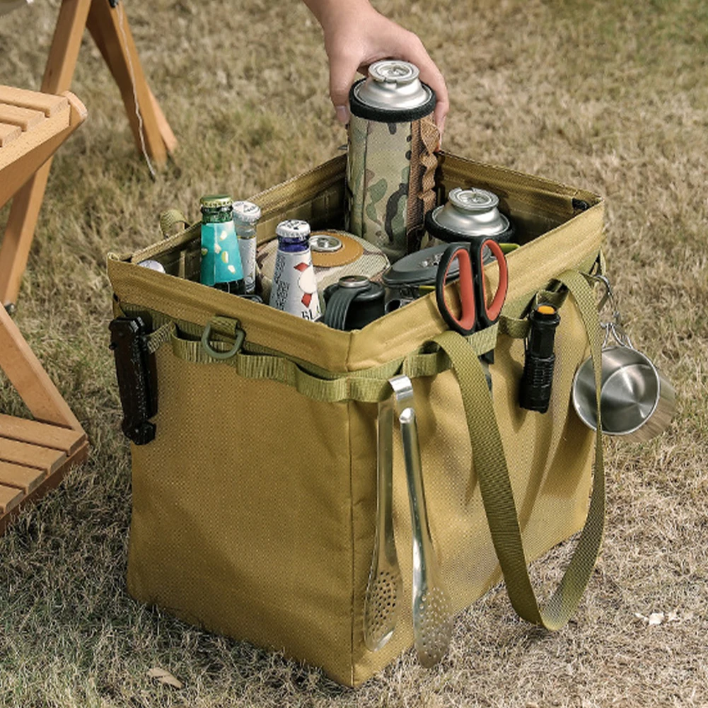 

Уличная сумка из ткани Оксфорд для хранения инструментов для кемпинга, вместительная сумка, складная переноска для термических напитков, Л...