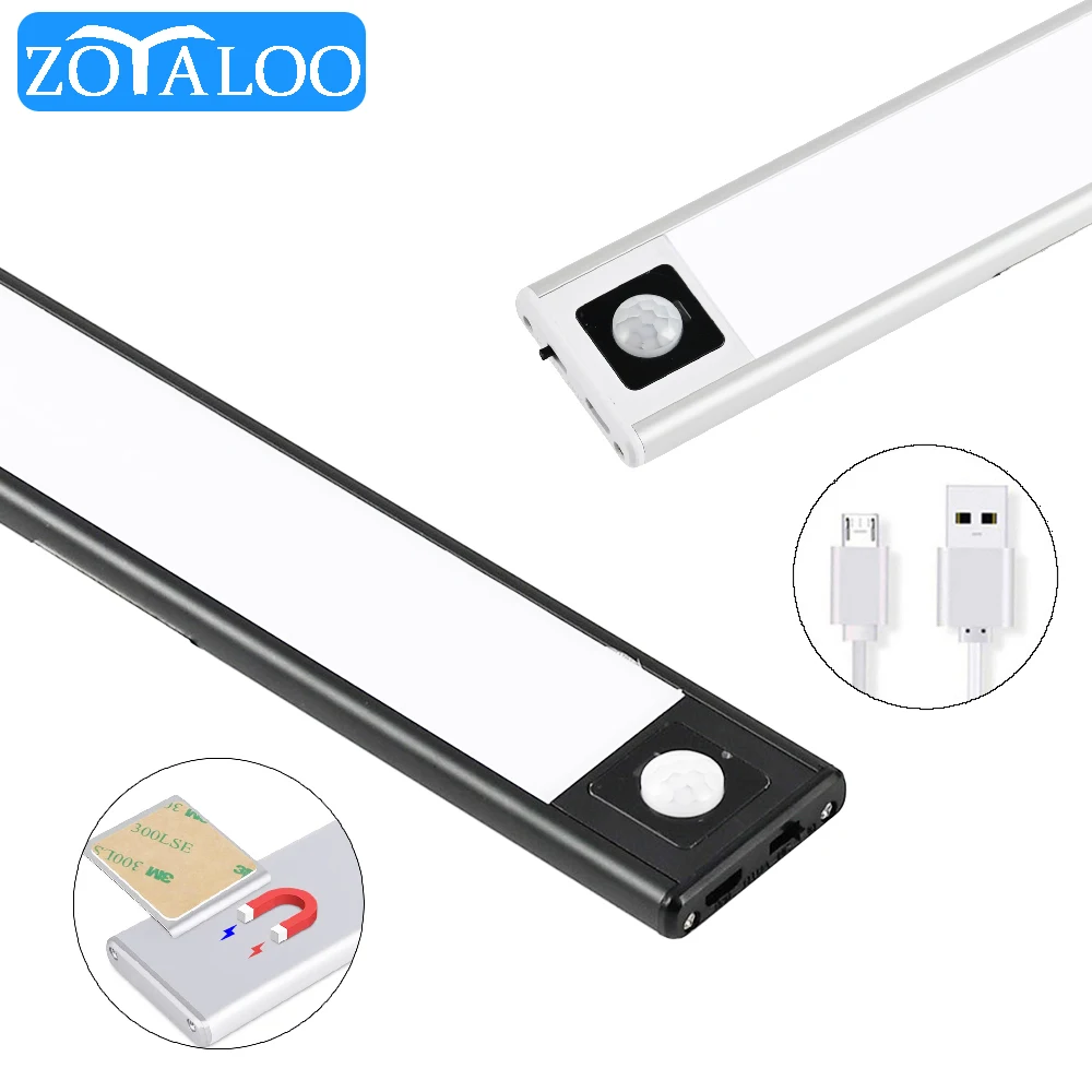 20/40/60 см USB светодиодный кабинетное освещение 3 режима движения PIR Сенсор