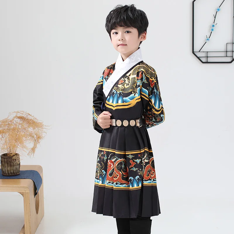 

Children Chinese Traditional Hanfu Boy Tang Dynasty Prince Cosplay Costume Kids Ancient China Folk Dancewear Vestido Tang Suit