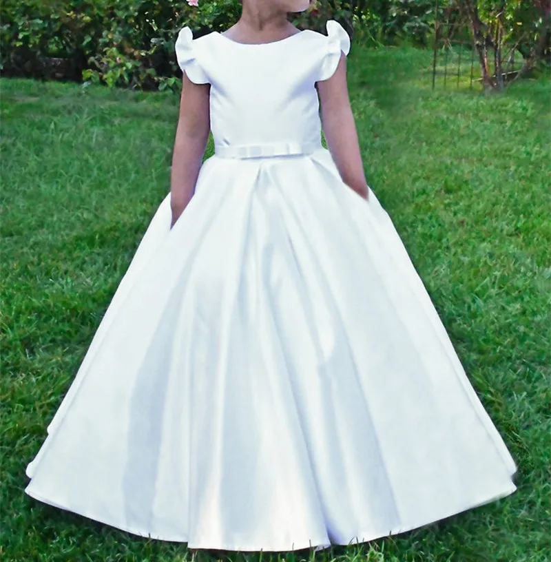 Белые Платья с цветочным узором для девочек первого причастия крещения особых