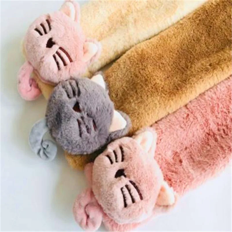 Детский мультяшный пушистый шарф для девочек на осень и зиму maomao кошачий