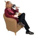 Хэллоуин с единорогом, лошадью, животным головы латексная маска маскарад жуткий латекс коричневая голова лошади маска маскарадное платье косплей маска для лица