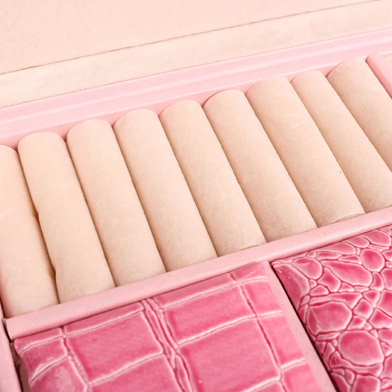 

Mutli-functional Three Layers Jewelry Box for Women Draws Bracelet Bangles Organizer Rings Necklace Display Storage Jewelry Case