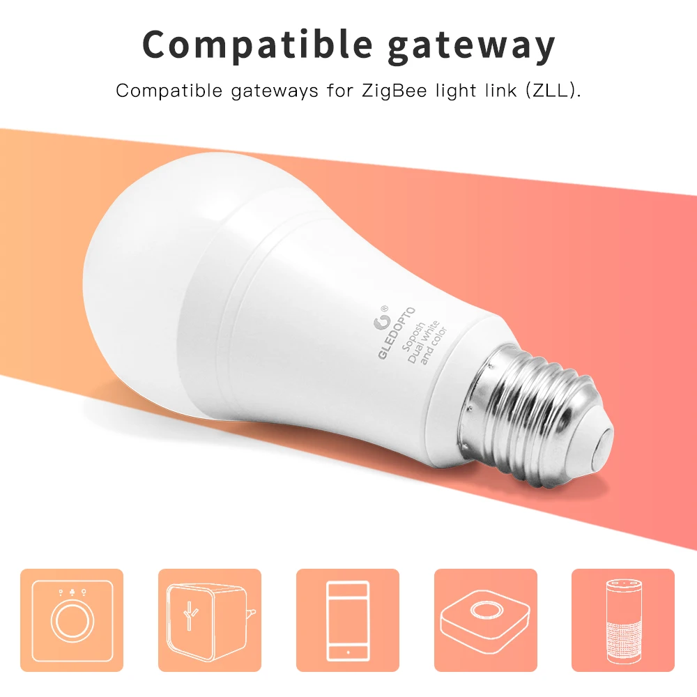 G светодиодный OPTO Zigbee умный светильник Bulb12W светодиодные лампы совместимы с