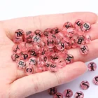 4*7 мм Смешанные розовые прозрачные акриловые бусины Алфавит круглые плоские наборные бусины для самостоятельного изготовления ювелирных изделий браслет ожерелье УП