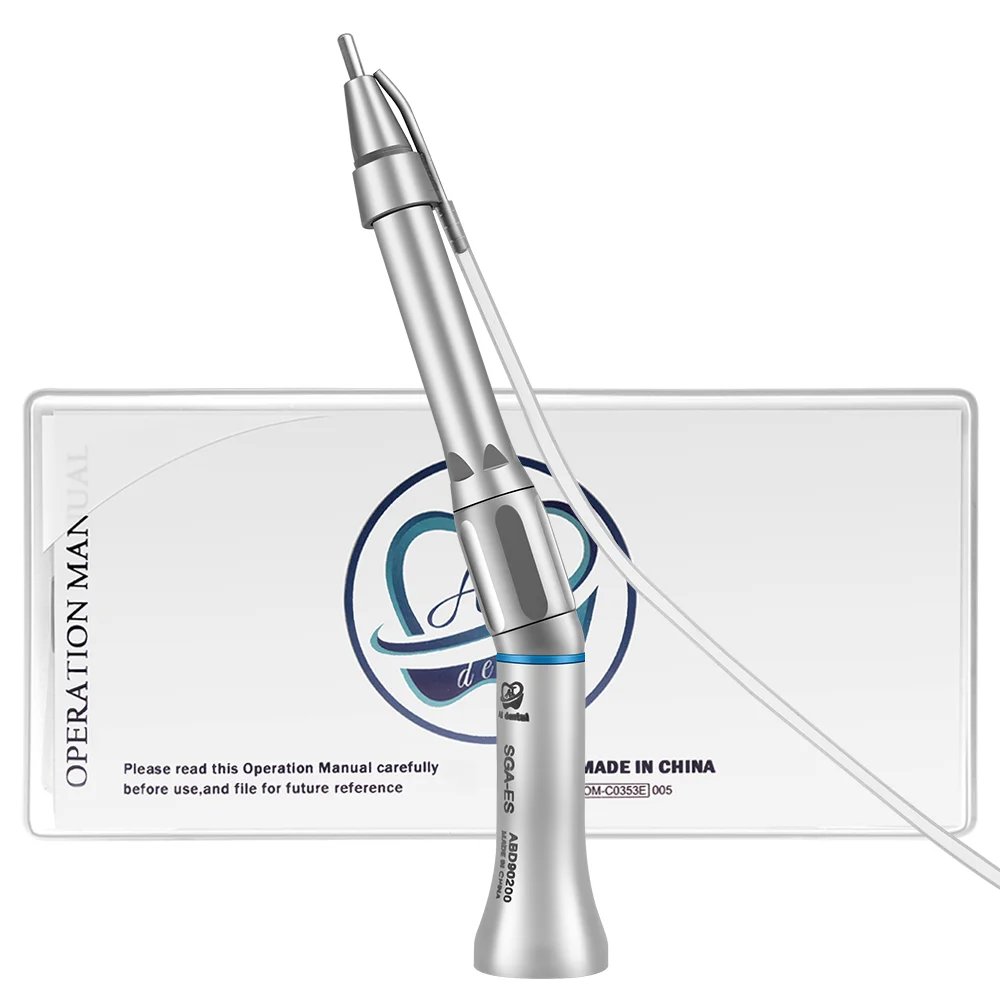 

AI-SGA-ES Straight Dental Angle Handpiece 20˚ Twist Chuck 1:1 Direct Drive Low Speed External Water Spray For Surgical Burs