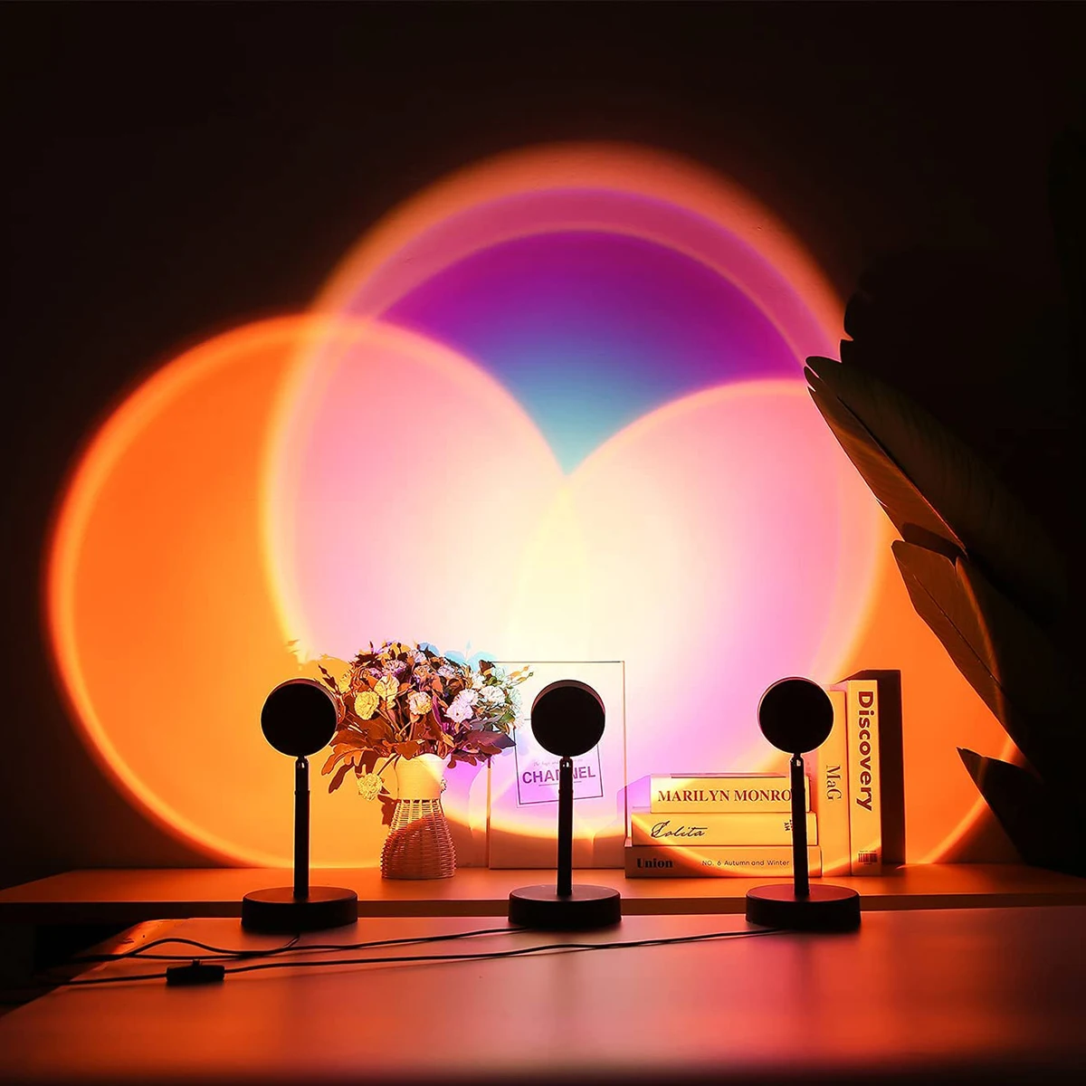 Светодиодный ночник радужная атмосфера USB закат лампа для украшения дома фон