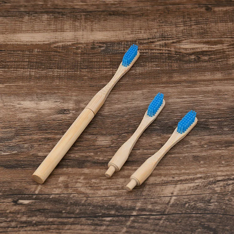 Съемная бамбуковая зубная щетка средняя щетина Сменная головка Экологичная
