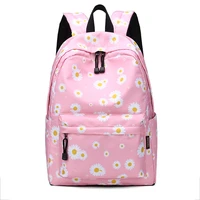 3pcslot simple flower print casual girls backpack middle and high schools student book bag