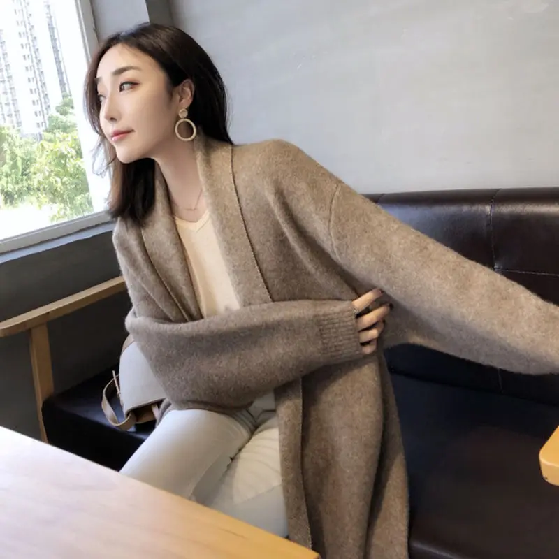 

Autumn spring fashion long cardigan for women knitted sweater open front fall outfits 0.7