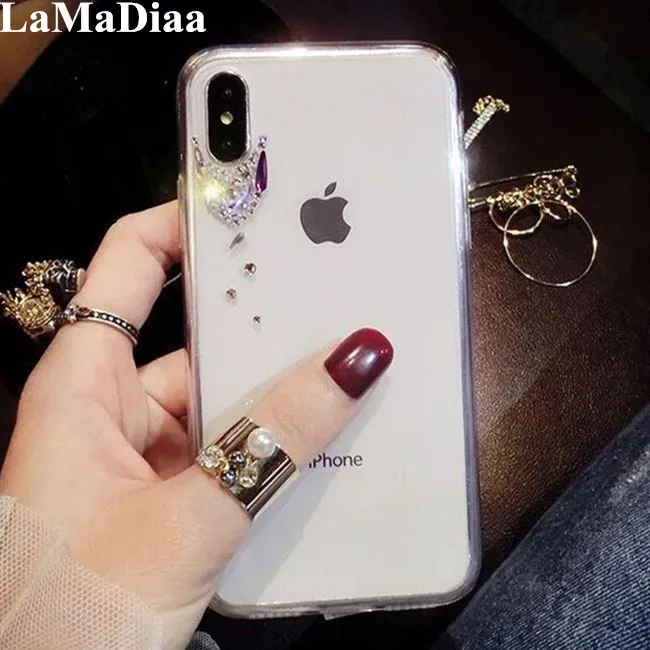 Чехол для телефона из мягкого ТПУ LaMaDiaa Xiaomi mi 5S 6 8 Lite 9 SE 5X 6X A2 MAX2 MAX3 MIX3 Luxury Bling Rhinestone