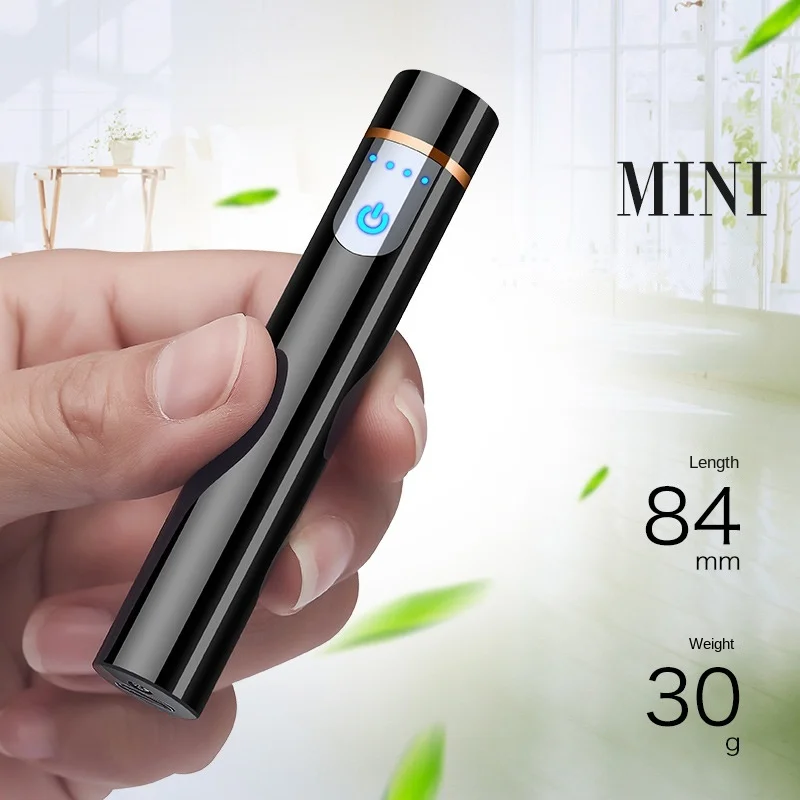 

Cylindrical power display, touch induction rechargeable lighter, can be put into cigarette case, tungsten wire cigarette lighter