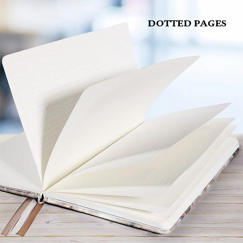 

Hard Cover Dotted Notebook Dot Grid Journal A5 Elastic Band Marble With Pen Loop Travel Planner Diary