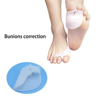1pair silicone gel thumb corrector bunion little toe protector separator hallux valgus finger straightener foot care relief pads