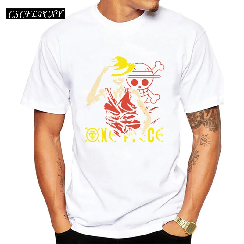 Мужская модная футболка с принтом векторного Аниме one piece Monkey D. Luffy мужские майки
