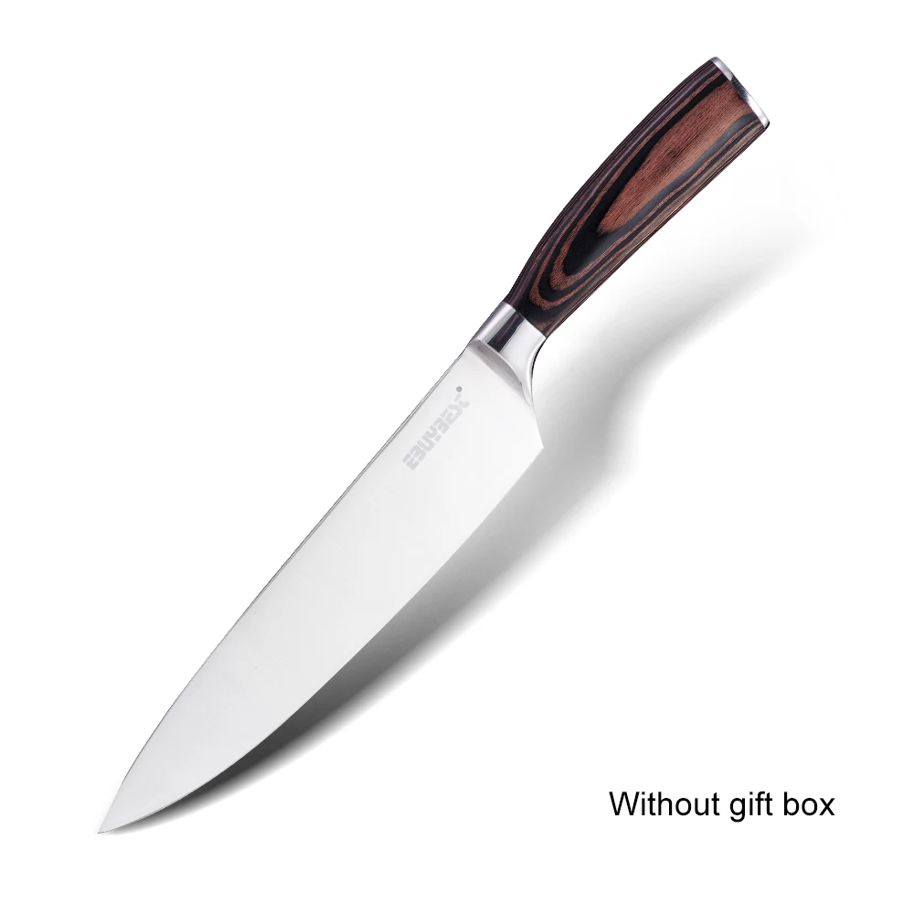 Without gift box Японские кухонные ножи из нержавеющей стали 7 дюймов, кухонный нож 8 дюймов, нож шеф-повара Santoku, нож для суши, мяса, сашими, инструменты для приготовления пищи - Цвет: Without gift box