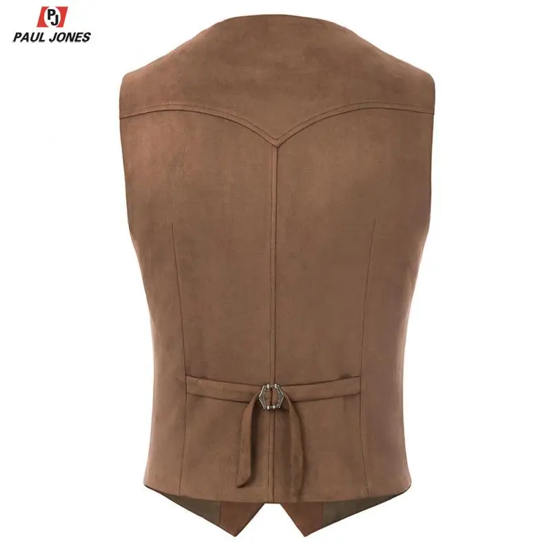 Мужской жилет из искусственной замши PAUL JONES повседневный в западном стиле с v