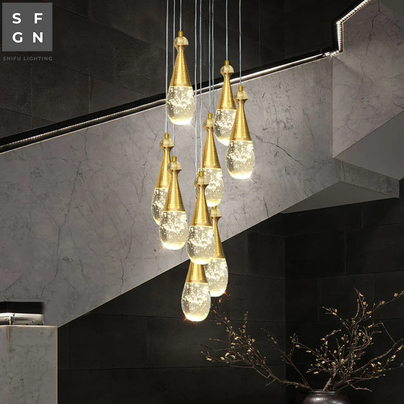 

Скандинавская люстра, алюминиевая Акриловая Светодиодный лампа «сделай сам», подвесной светильник для столовой, фойе, лестницы на спирали