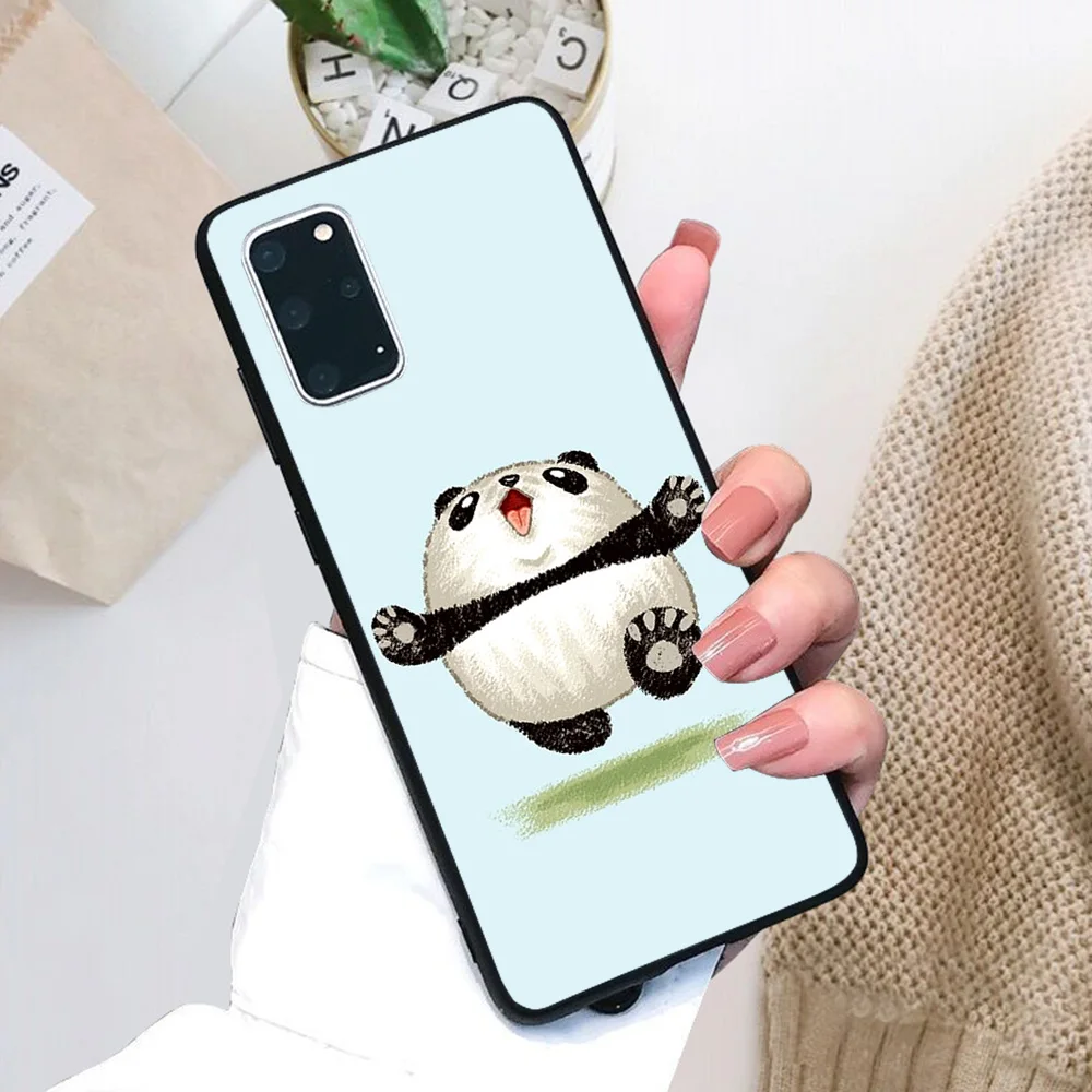 

For Samsung Galaxy Happy Panda Soft TPU Black Border Samsung Galaxy Case