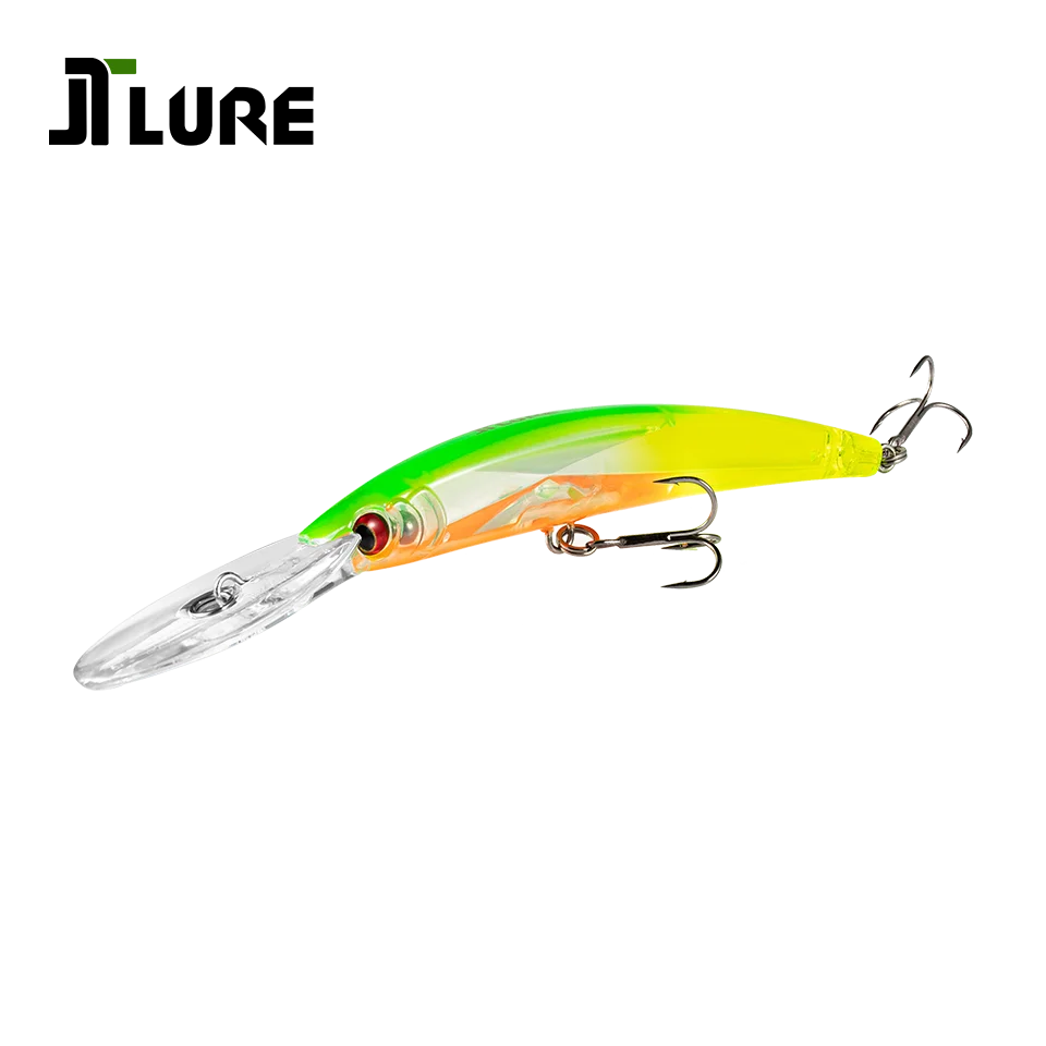 3D Minnow Crystal Fishing Lures 130mm 24g Deep Diver Floating Hard Artificial Bait Sea Bass 2021 Fishing Tackle JT9306
