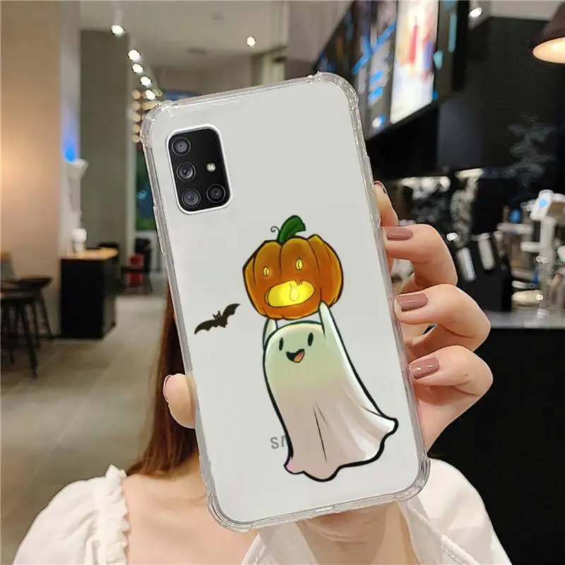 Halloween pumpkin bat cute Phone Case Transparent For Samsung A51 A50 A71 A70 A81 M60S Note S21 S 20 10 9 8 11 E Plus Ultra images - 6