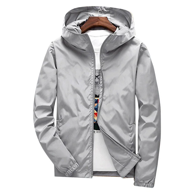 Куртка мужская с капюшоном Повседневная тонкая ветровка худи уличная одежда