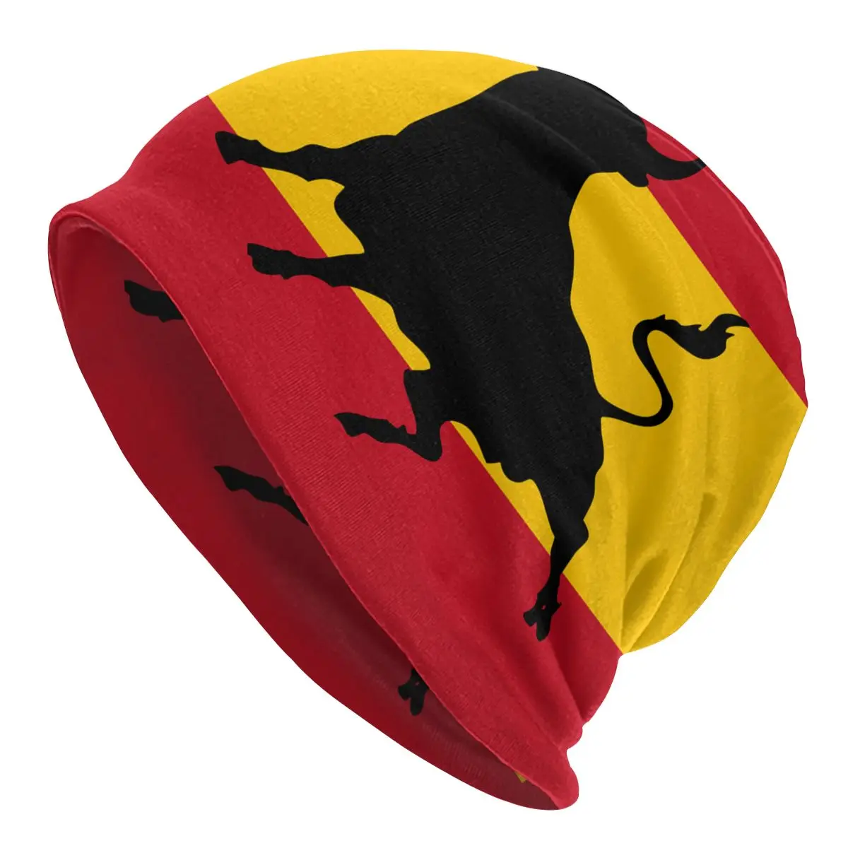 

Spanish Flag With Bull Spain Bonnet Hat Cool Autumn Winter Skullies Beanies Hat for Men Women Knitted Hat Spring Warm Caps