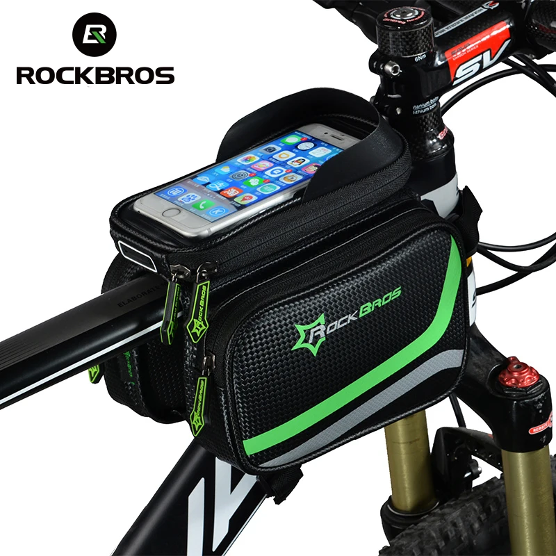 ROCKBROS MTB велосипедная Рама Передняя сумка Топ труба двойной IPouch Touch Велоспорт Паньер для 5,8/6 дюймов сенсорный экран для смартфона