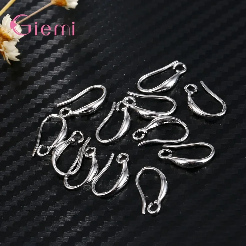 

Drop Shipping Newest Super Nice 10 PCs /5 Pairs Genuine 925 Sterling Silver Earring Findings For DIY Fashion Jewelry