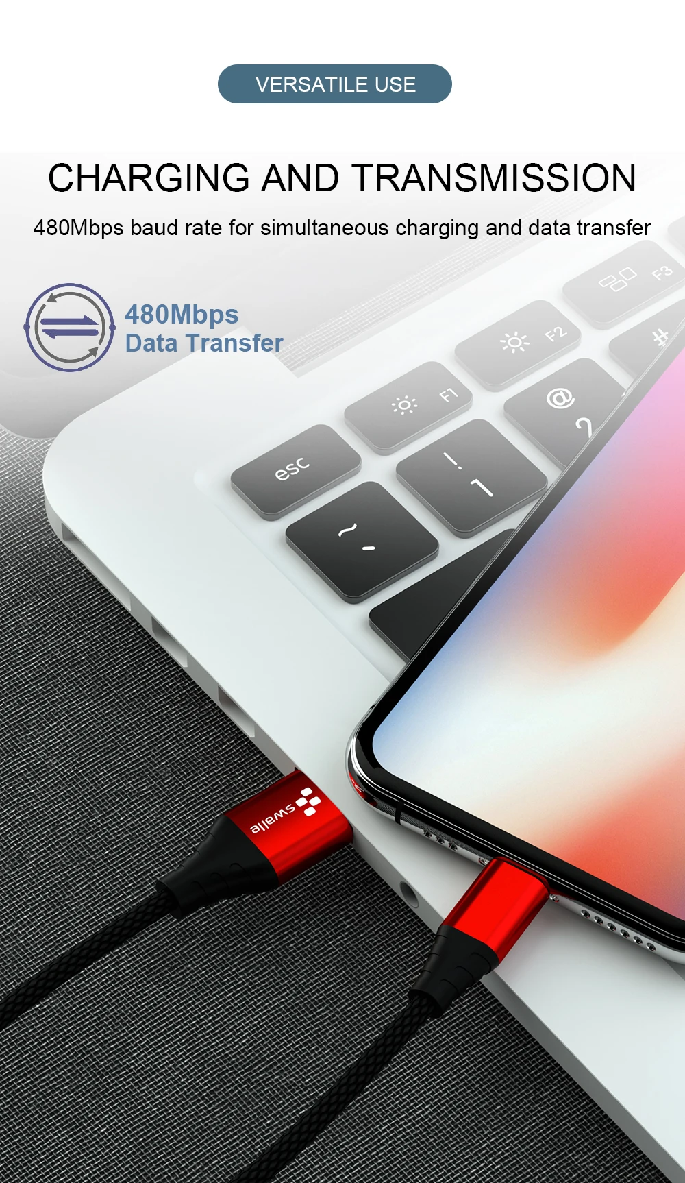 Swalle Micro usb type-C кабель для iPhone кабель освещения 0,2 м 1,2 м 3A провод для быстрого заряда type-C Магнитный кабель для зарядки телефона