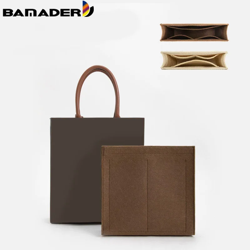 

BAMADER Makeup Finishing Storage Bag liner Handbag Travel Organizer Purse Insert Cosmetic Bag Felt Cloth Make Up Bag Base Shaper
