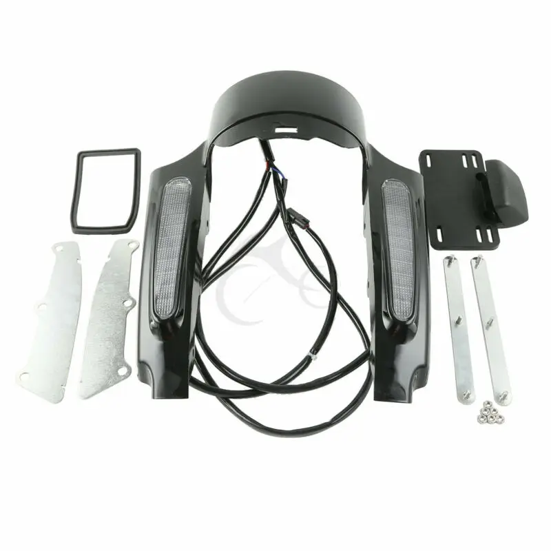 Заднее крыло мотоцикла, комплект, светодиодный светильник для Harley Touring Road King Street Electra Glide FLHX FLHR FLHT FLTRU FLHTCU 09-13 - Цвет: clear